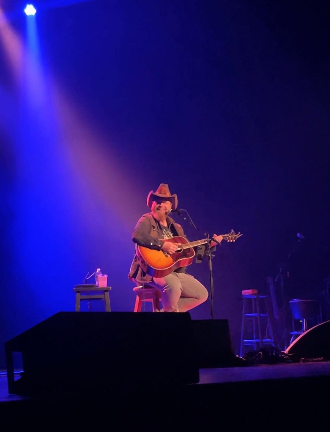 Bobby Pinson takes the stage ahead of Aaron Lewis at Saturday's show at the Gillioz Theatre in Springfield, Mo.